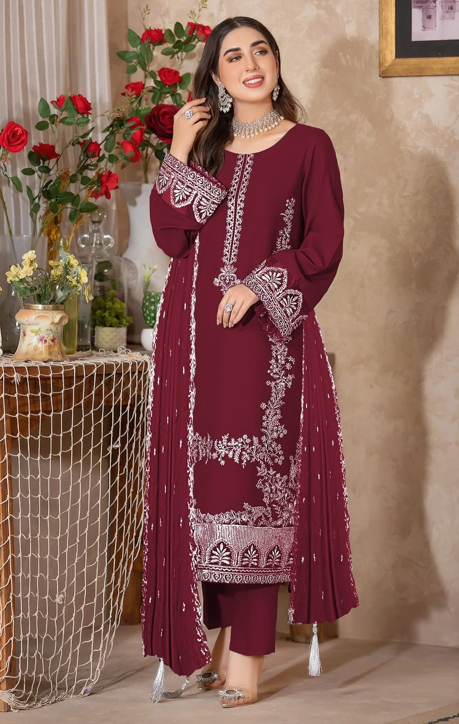 ZARQASH / LAWN 3 PC FULL HEAVY EMB SUIT FOR SUMMER 2026 AND EID 2K26